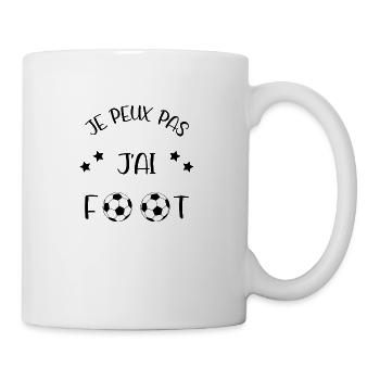 Je peux pas j'ai foot. - Mug blanc - blanc - Droite