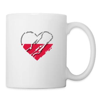 Poland Flag Used Look Polska Polish Flag - Mug - white - Right