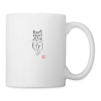 Katze im Baum beobachten - Tasse - Weiß - Rechts