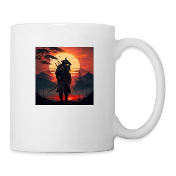 Samurai geht in den Sonnenaufgang Geschenk - Tasse - Weiß - Rechts