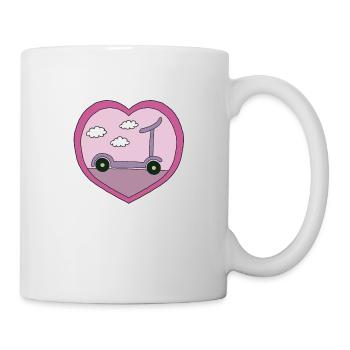 Scooter in pink design - Mug - white - Right