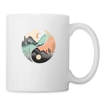 Ying Yang - Montagnes / Plage - Mug blanc - blanc - Droite