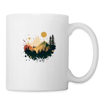 Berge, Meer, Sonne, Natur, Wandern, Strand, Wald - Tasse - Weiß - Rechts