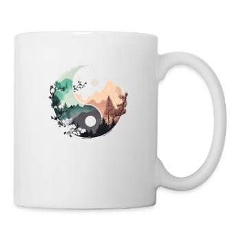Ying Yang - Montagnes / Plage - Mug blanc - blanc - Droite