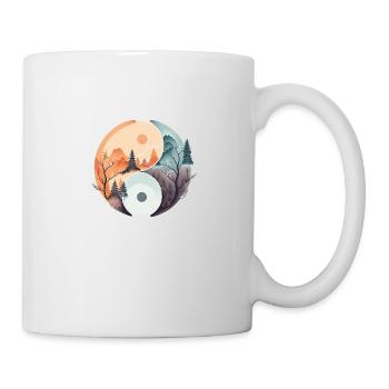 Ying Yang - Montagnes / Plage - Mug blanc - blanc - Droite