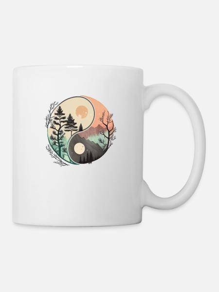 Ying Yang - Mountains / Beach - Mug - white