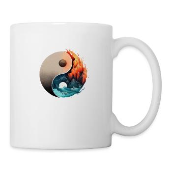 Ying Yang - Water vs Stone in fire - Tasse - Weiß - Rechts