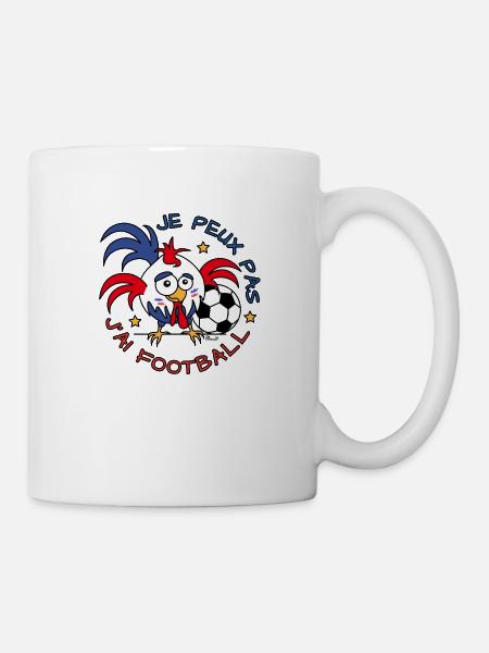 Coq "Je Peux Pas J'ai Foot!" Supporter, France - Mug blanc - blanc