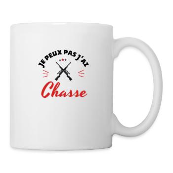 je peux pas j'ai chasse - cadeau chasseur - Mug blanc - blanc - Droite