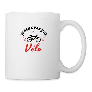 je peux pas j'ai vélo - Mug blanc - blanc - Droite