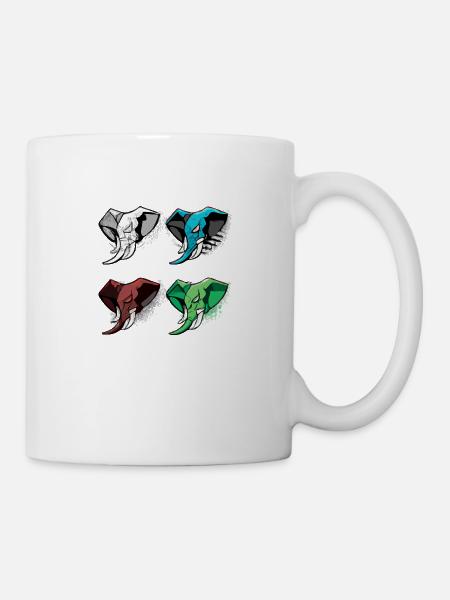 Die 4 Elefanten - Tasse - Weiß
