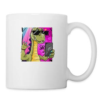 Dinosaur fait cadeau de la variante Selfie 2 - Mug blanc - blanc - Droite