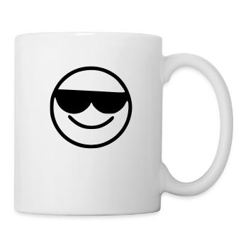Emoji Sketch Lunettes de soleil noir - Mug blanc - blanc - Droite
