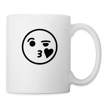 Emoji sketch kiss black - Mug - white - Right