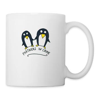partners in crime, süße Pinguine - Tasse - Weiß - Rechts