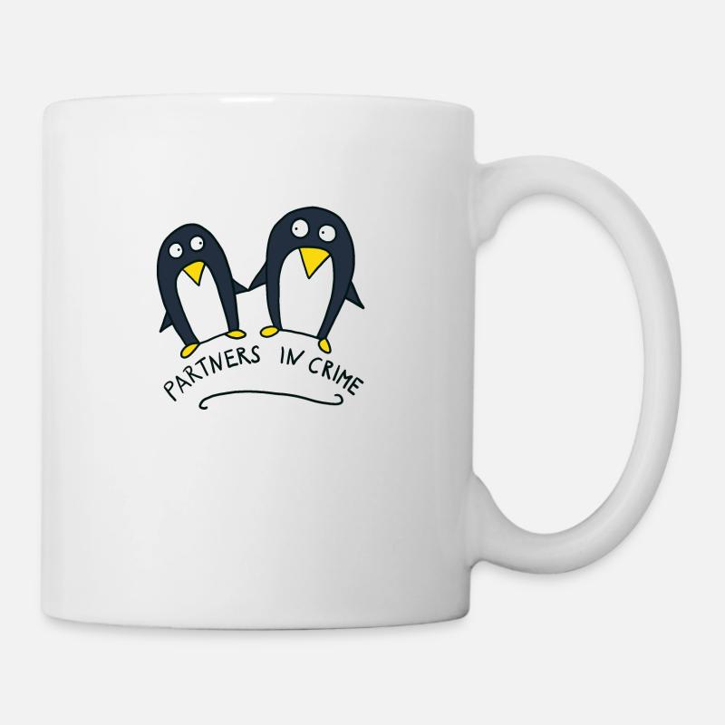 Partenaires dans le crime, pingouins mignons - Mug blanc - blanc