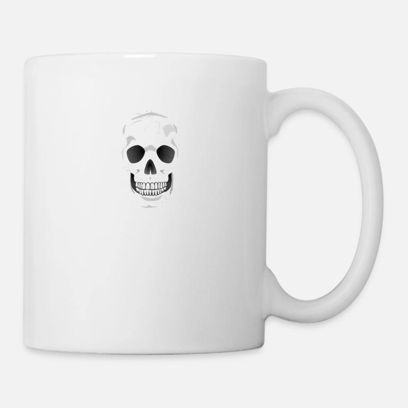 Kaffee Koffein Totenkopf - Tasse - Weiß