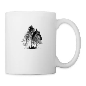 Schwarze Baumskizze - Tasse - Weiß - Rechts