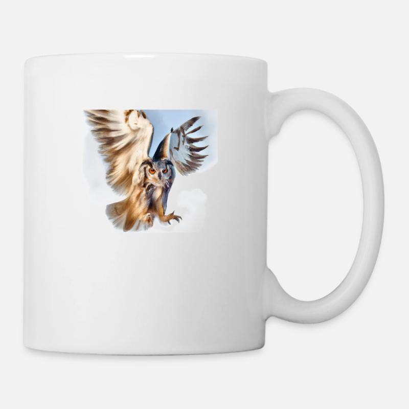 Majestätische Eule - Tasse - Weiß