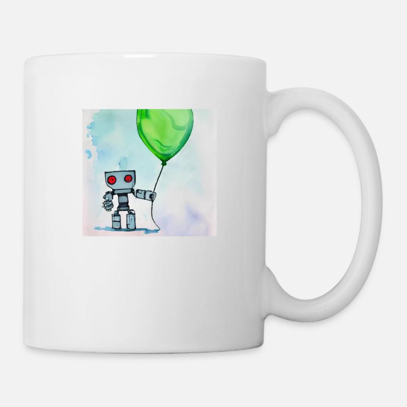 Robot avec ballon - Mug blanc - blanc