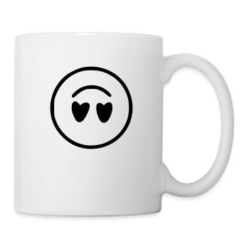 Emoji sketch upside down black - Mug - white - Right