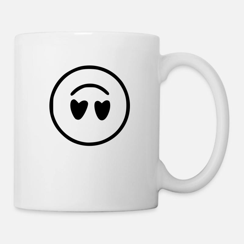 Emoji sketch upside down black - Mug - white
