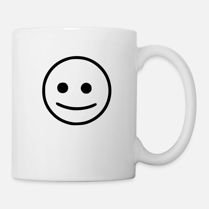 Emoji Skizze neutral schwarz - Tasse - Weiß