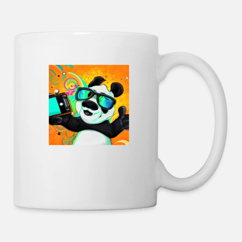 Funny Panda Makes Selfie Gift - Mug - white