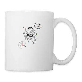 Meine Kinder haben Pfoten - Tasse - Weiß - Rechts