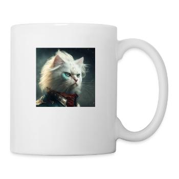 weisse katze - Tasse - Weiß - Rechts