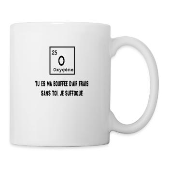 Tu es ma bouffée d'air sans toi je suffoque - Mug blanc - blanc - Droite