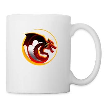 Dragon sur cercle blanc - Mug blanc - blanc - Droite