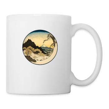 T-shirt moon kanagawa style for man and woman - Mug - white - Right