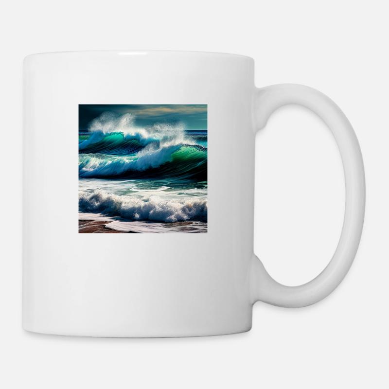Welle am Strand - Tasse - Weiß