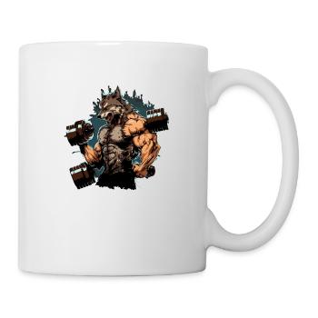 The Wolf Man in the Weight Room - Mug - white - Right