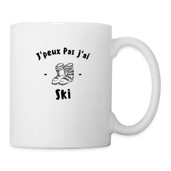 J'peux pas j'ai ski - Mug blanc - blanc - Droite