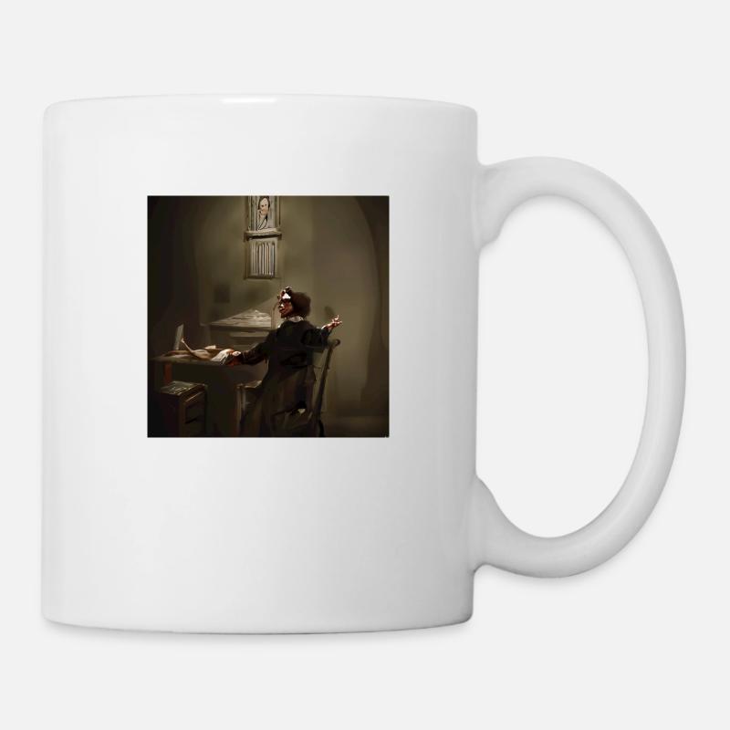 writer in a dark room - Tasse - Weiß