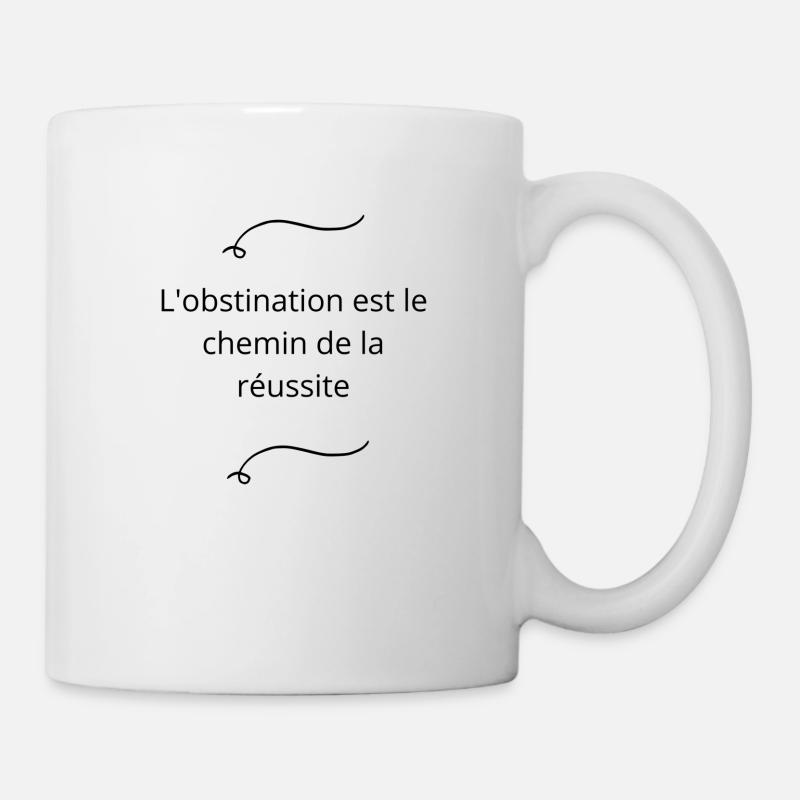 L obstination est le chemin de la réussite 3 - Mug blanc - blanc