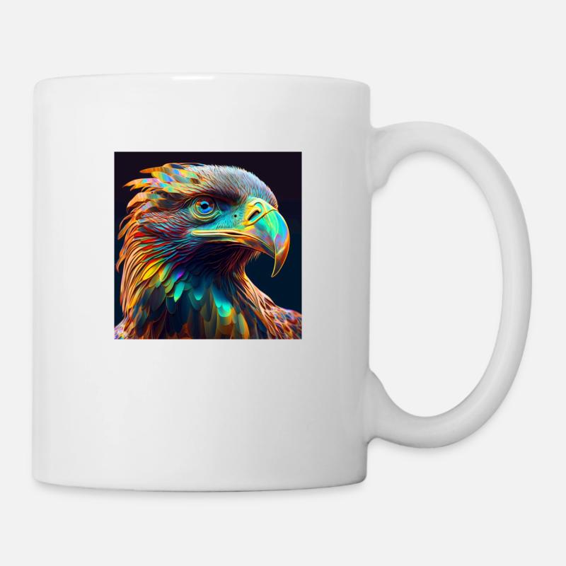 Coloured eagle, unique design, - Mug - white