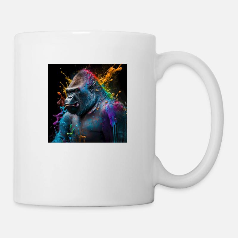 Gorille coloré, design unique - Mug blanc - blanc