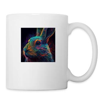 Coloured rabbit, unique design - Mug - white - Right