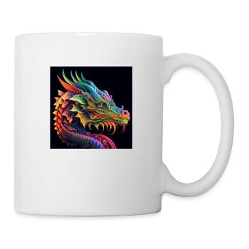 Colored dragon, unique design - Mug - white - Right