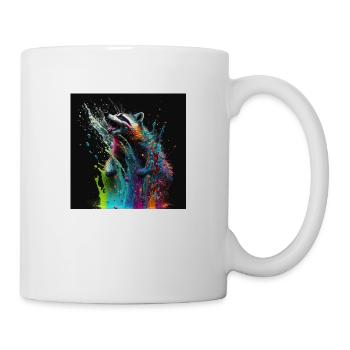 Colored raccoon, unique design - Mug - white - Right