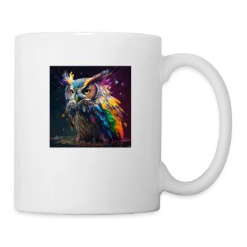 Colored owl, unique design - Mug - white - Right