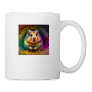 Farbiger Hamster, einzigartiges Design - Tasse - Weiß - Rechts