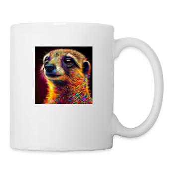 Farbiges Erdmännchen, einzigartiges Design - Tasse - Weiß - Rechts