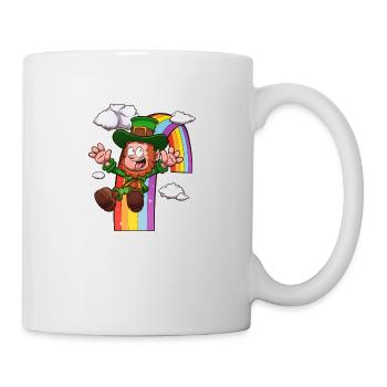 Leprechaun Gliding On Rainbow - Mug - white - Right