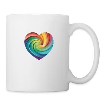 Abstract Pastel Rainbow Heart - Mug - white - Right