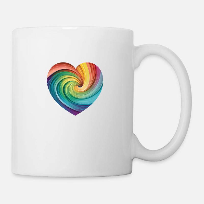 Abstract Pastel Rainbow Heart - Mug - white
