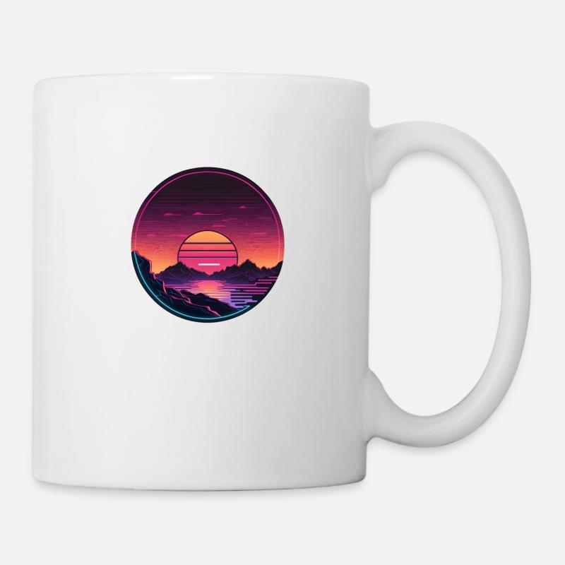 Synthwave Sunset - Tasse - Weiß
